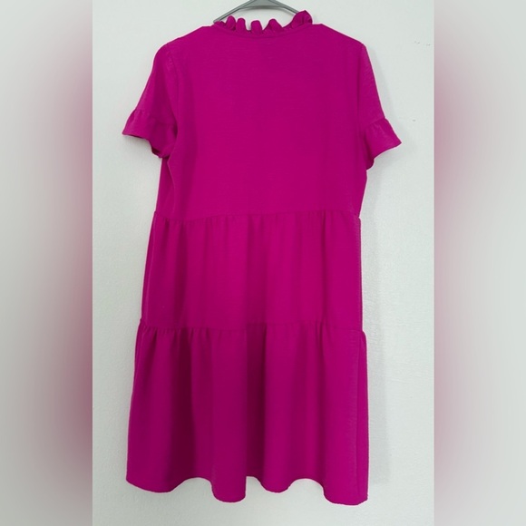 DKNY MAGENTA ruffle Dress Sz 10 - Picture 3 of 3